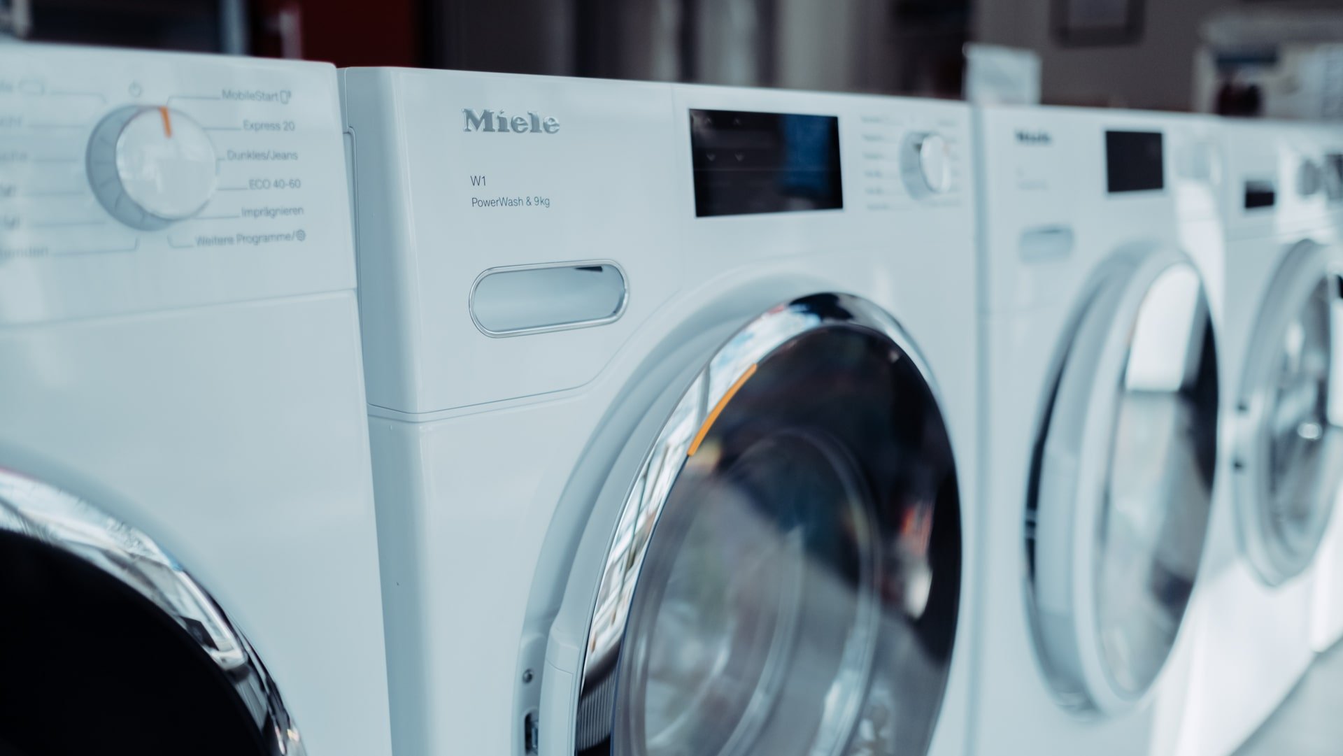 Miele Waschmaschinen im Ausstellungsraum